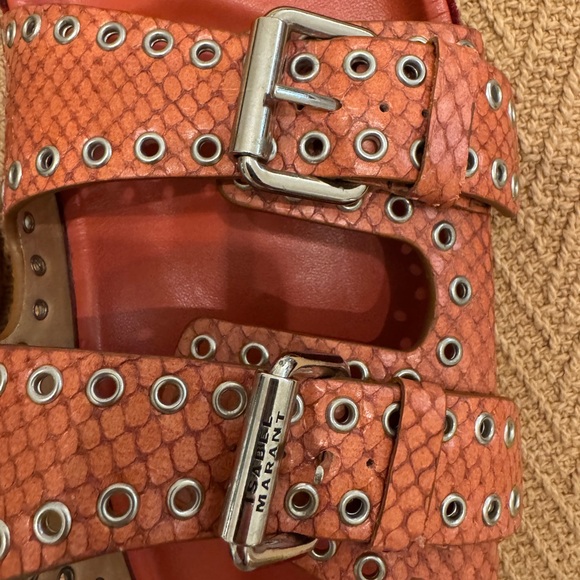 Isabel Marant Red Sandals with Silver Accents size 38 - Picture 2 of 3